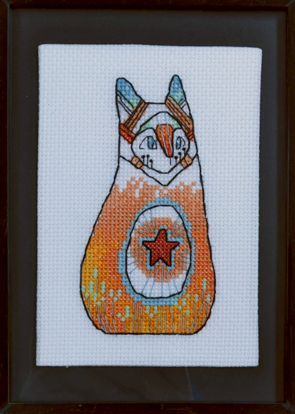 Photo of 'Lil Creature Friendo' finished cross stitch project