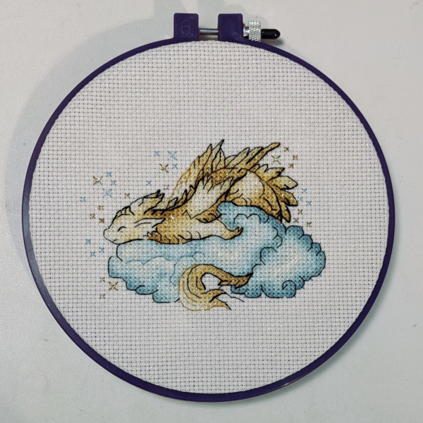 Photo of 'Lil Sleepy Dragon' finished cross stitch project