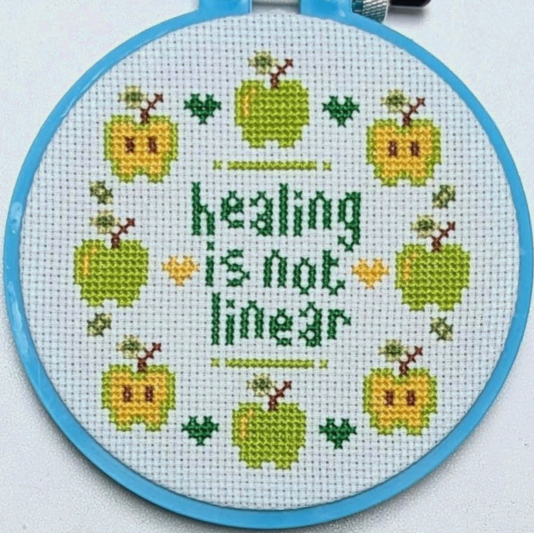 Photo of 'Healing Apple' finished cross stitch project