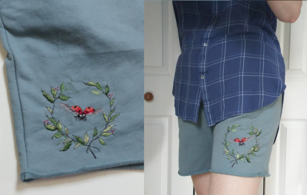 Photo of 'Ladybug Shorts' finished cross stitch project