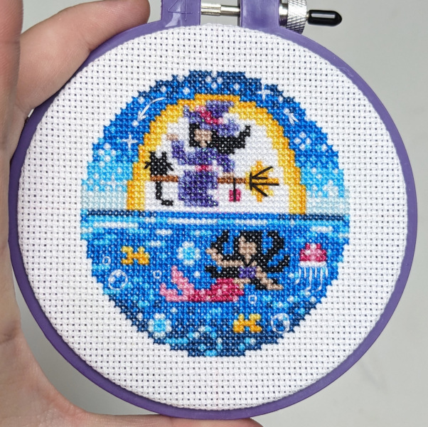 Photo of 'Sisters of Sky and Sea' finished cross stitch project