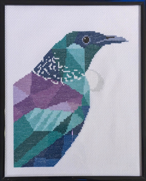 Photo of 'Tui' finished cross stitch project